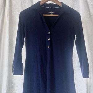 Brand New Lilly Pulitzer 3/4 Sleeve Short Dress- Navy Blue Size XXS